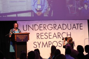 Dr. Sandell, MC, MSU's Undergrad Research Symposium 2014